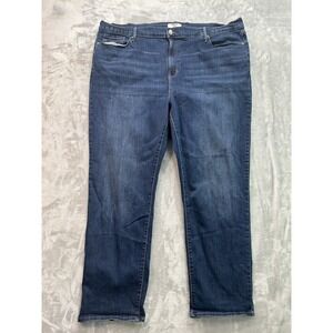 Levis Jeans Womens Plus Sz 26W Blue Denizen High Rise Straight Stretch Whiskered